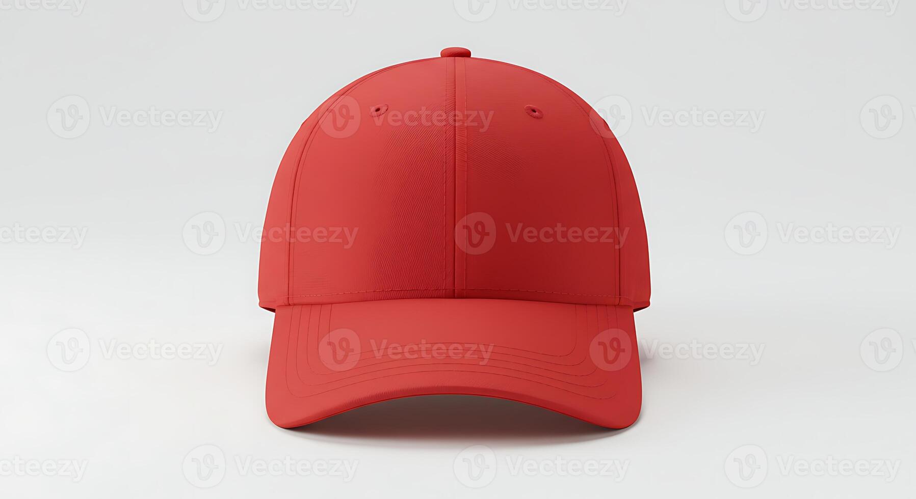 Red Baseball Cap on White Background Simple Mockup photo
