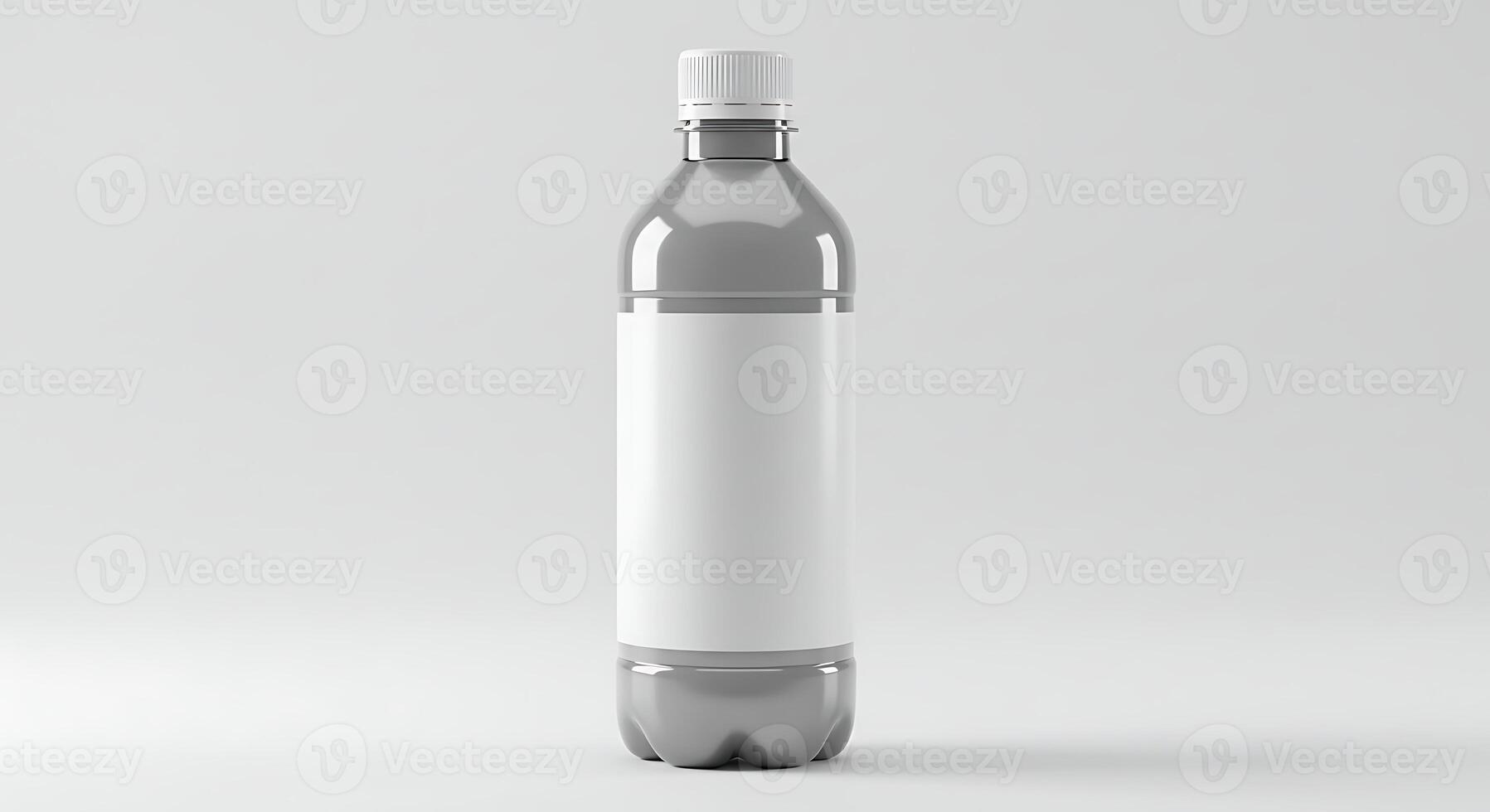 Plastic Bottle Mockup with White Label for Liquid Product photo