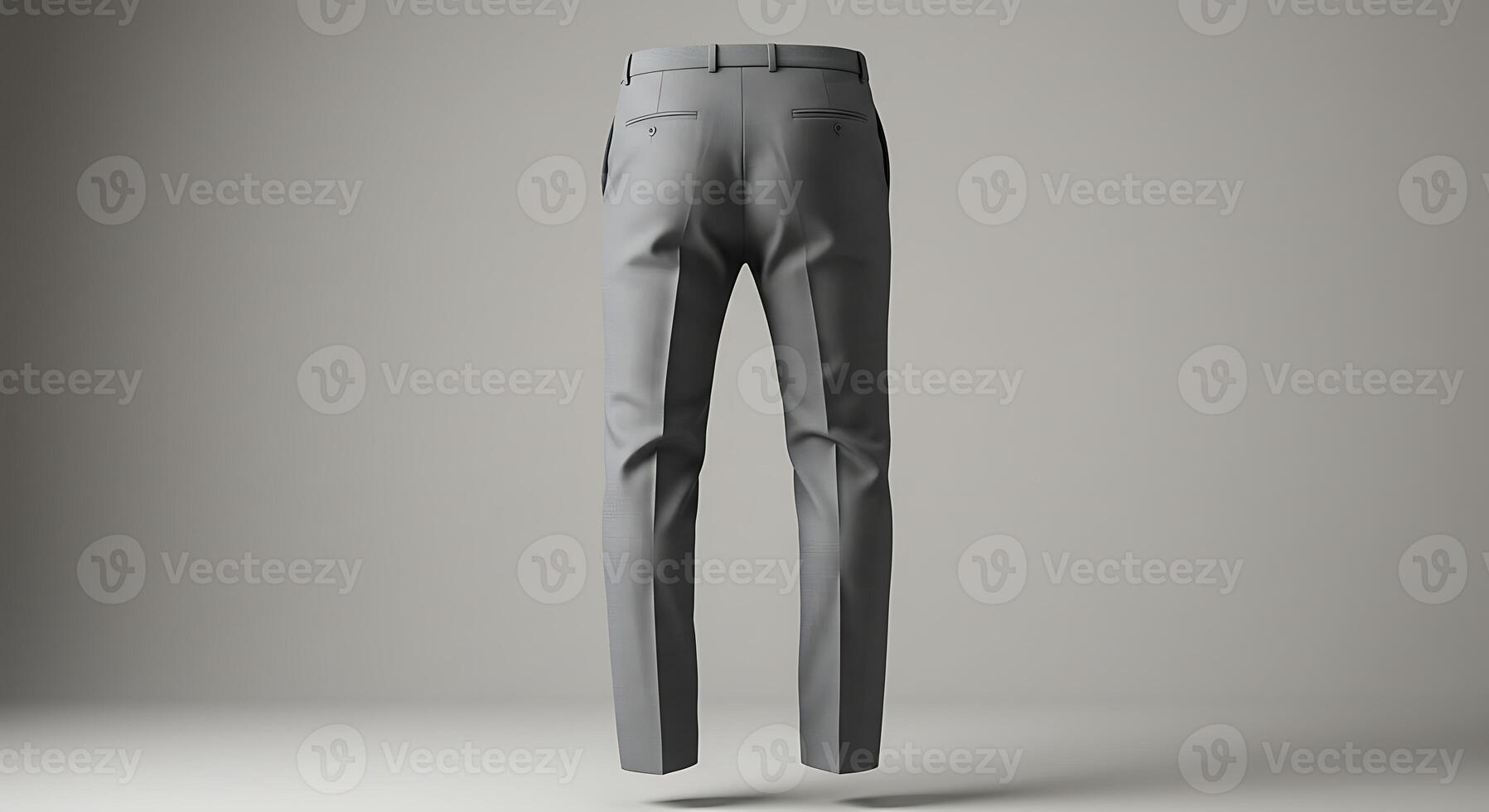 Gray Trousers Isolated on Gray Background for Apparel Mockup photo