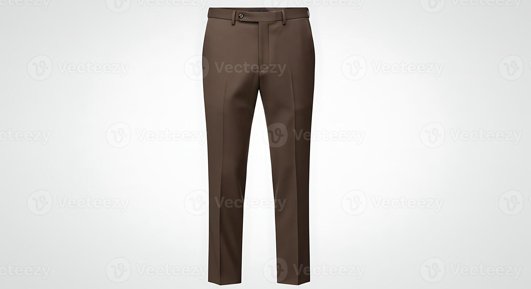 Brown Trousers Mockup Front View on White Background photo