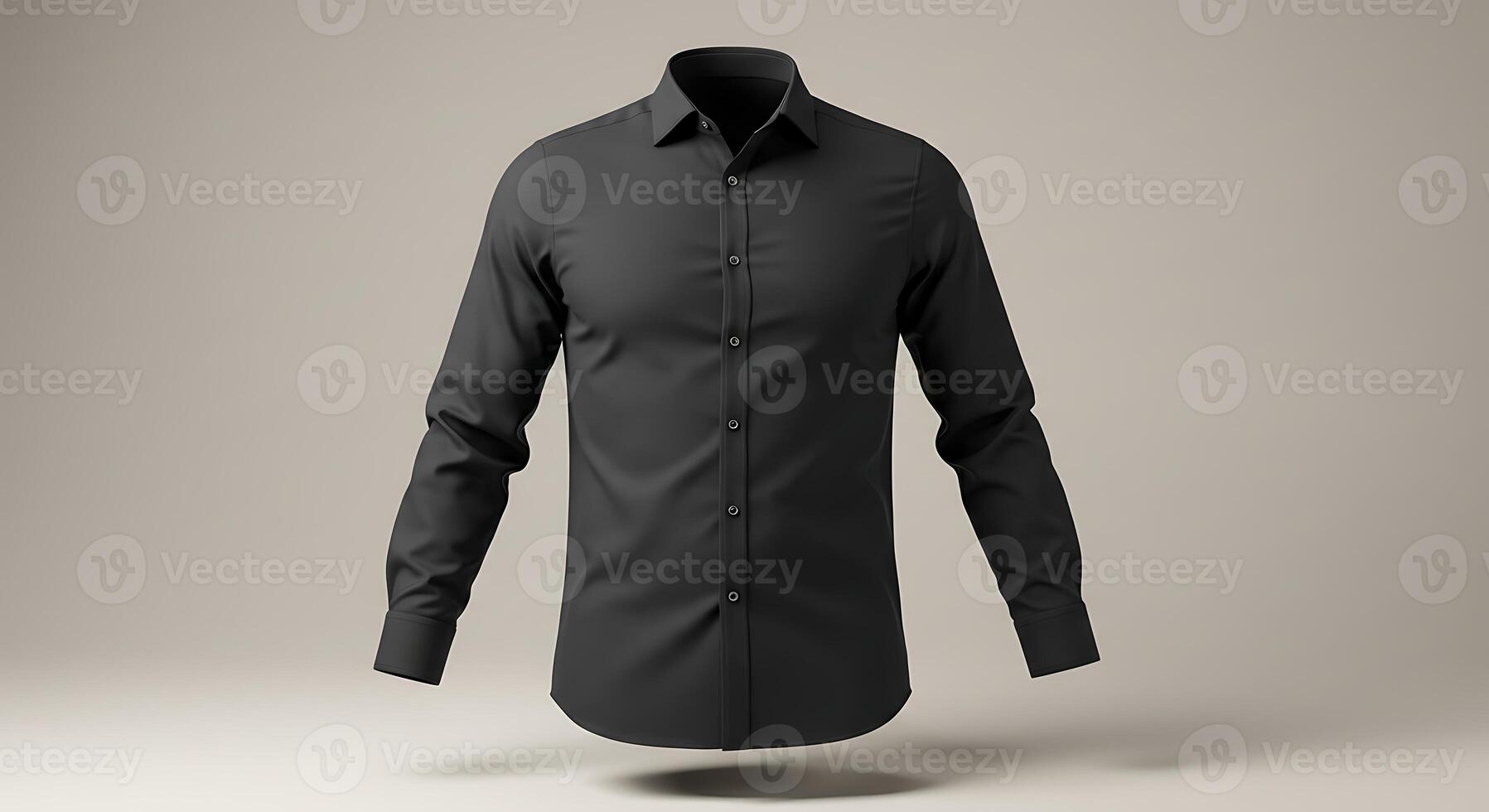 Black Dress Shirt on Display Formal Apparel Mockup photo