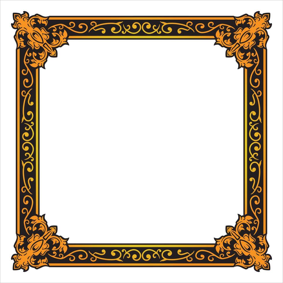 Gold Windowpane Grid Frame With Premium Finish vector