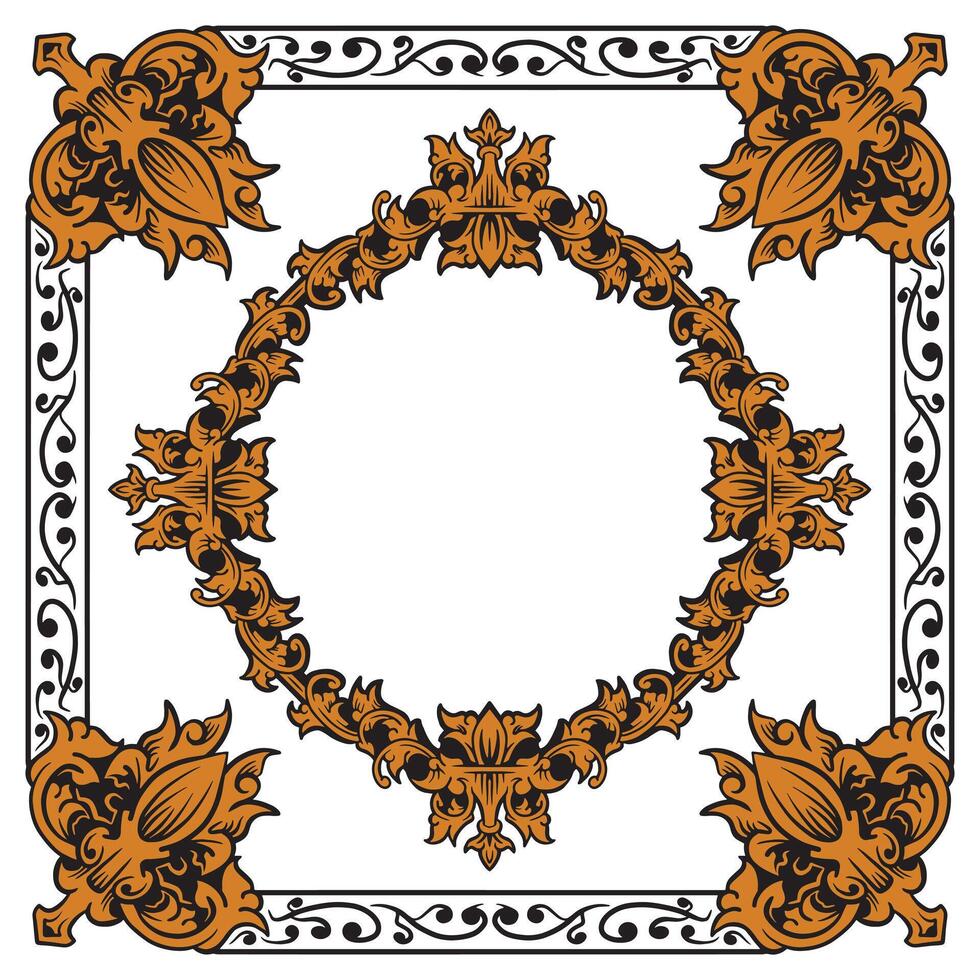 Geometric Gold Frame With Alternating Corner Widths vector