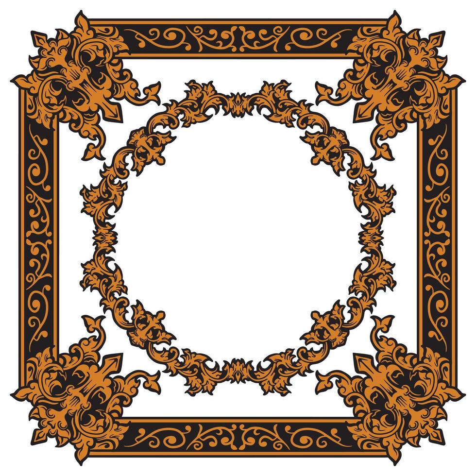 Royal Gold Banner Frame With Heraldic Flourishes vector