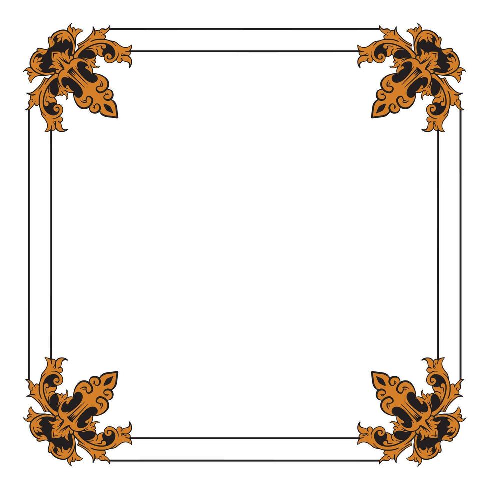 Classic Gold Petal Loop Frame With Floral Accent vector
