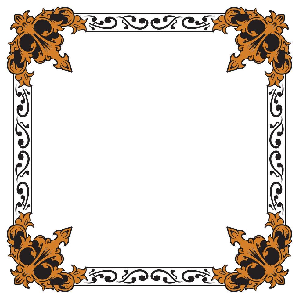 Decorative Gold Panel Frame With Imperial Motifs vector