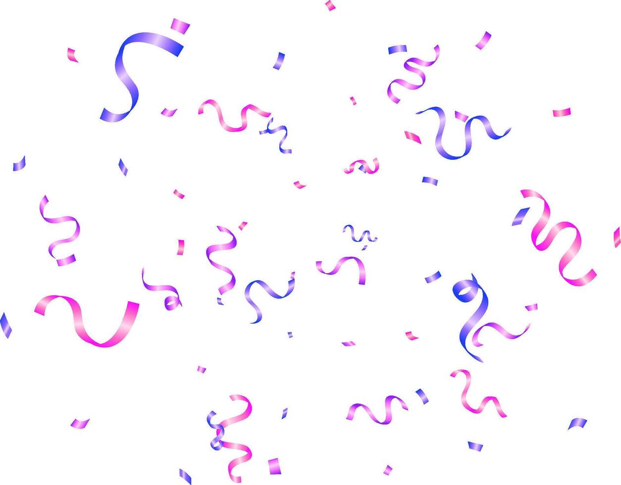 Confetti and ribbons tinsel isolated design, bright festive, holiday, carnival, celebration party vector