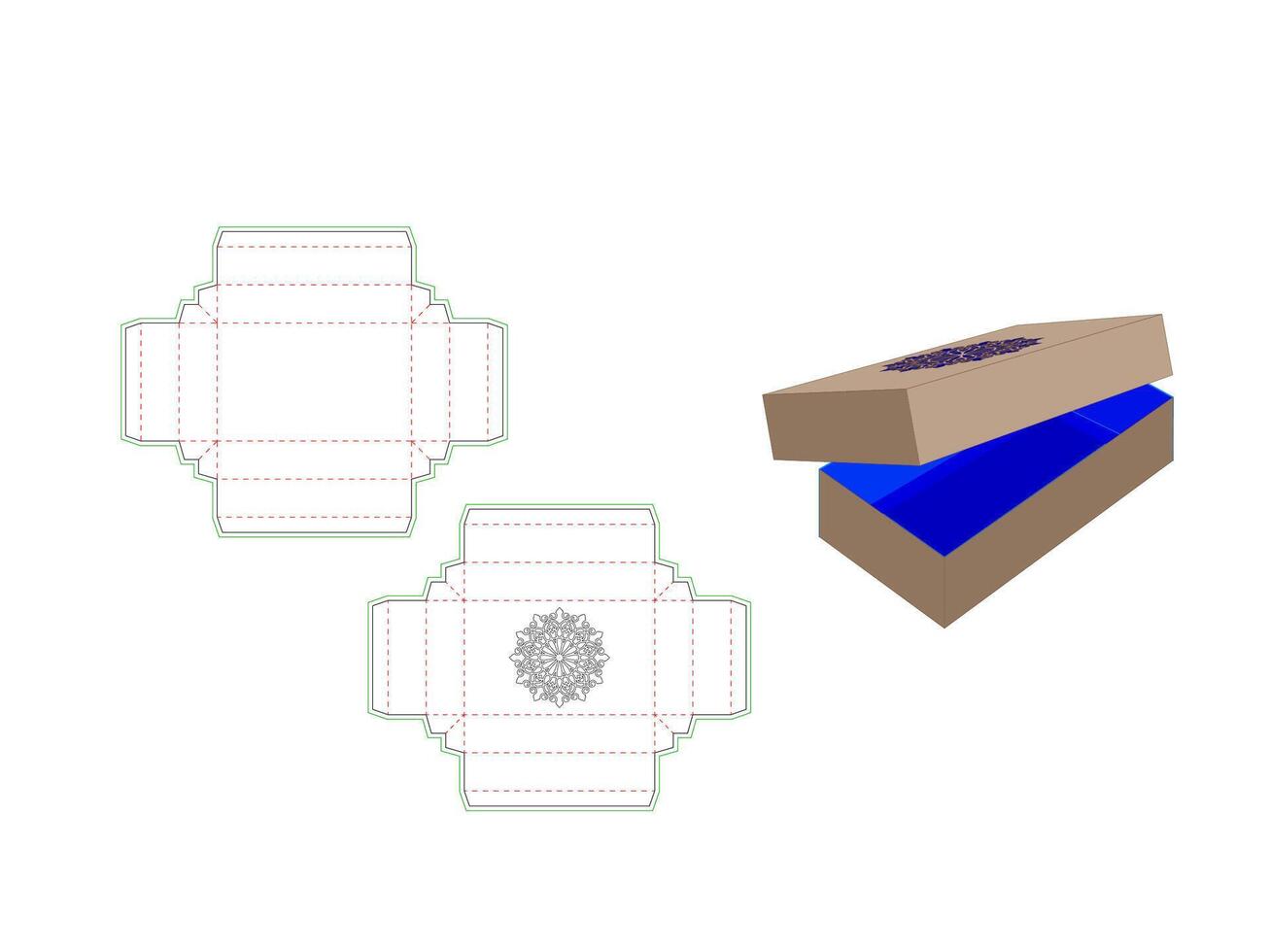 Packaging Design Gift Box with Laser Cut Dieline Template vector