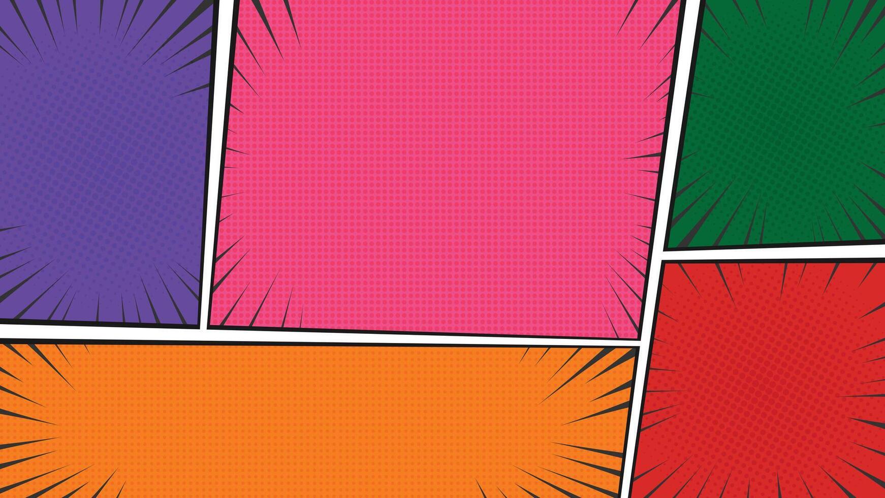 Blank Comic Book Strip Panel Template Background vector