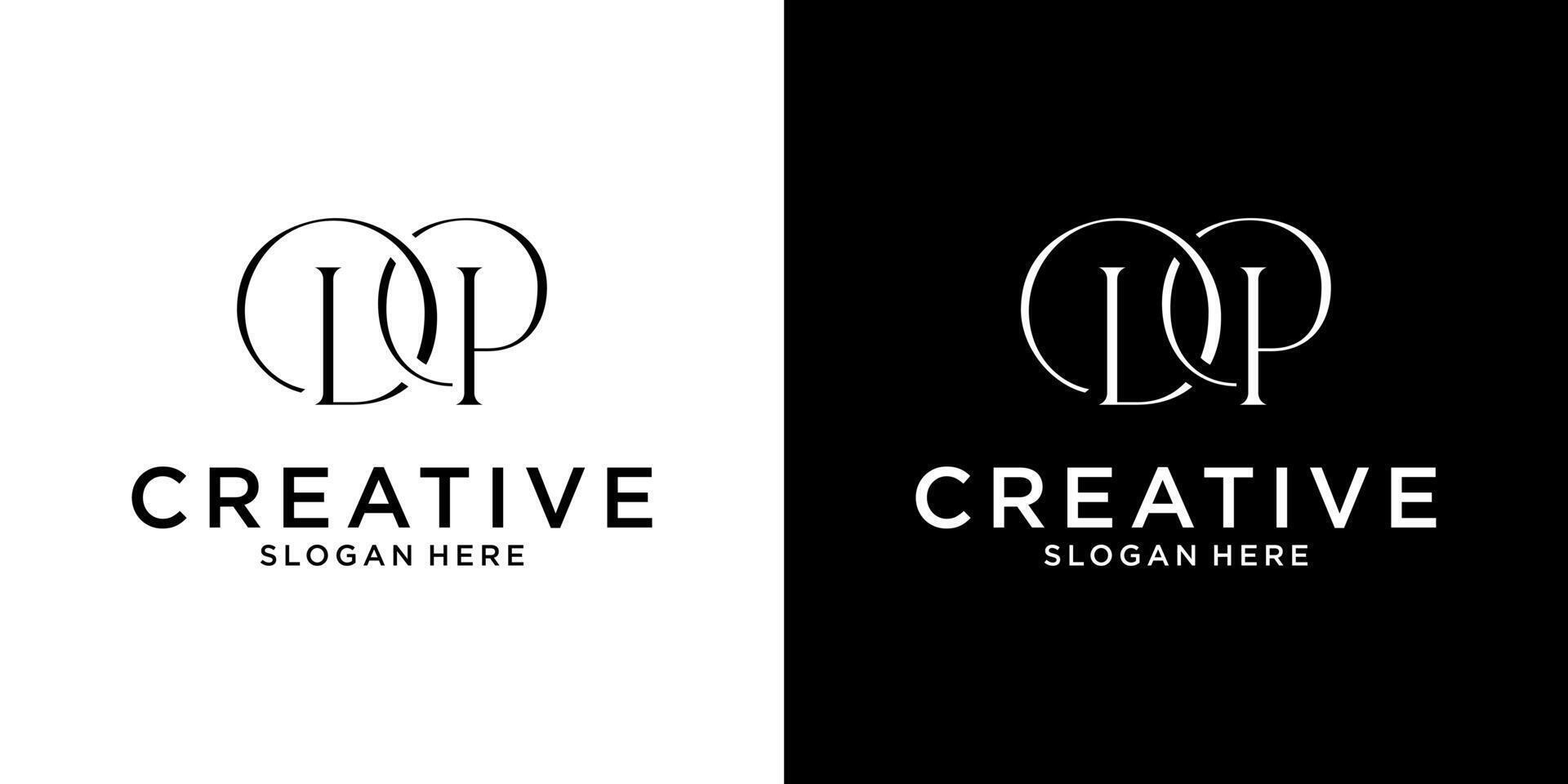 DP or PD initial letter logo design concept vector