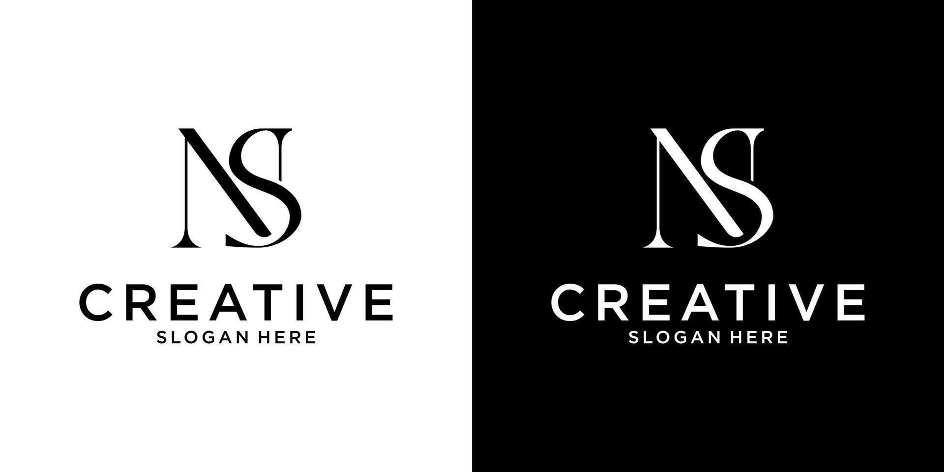 NS or SN initial letter logo design concept vector