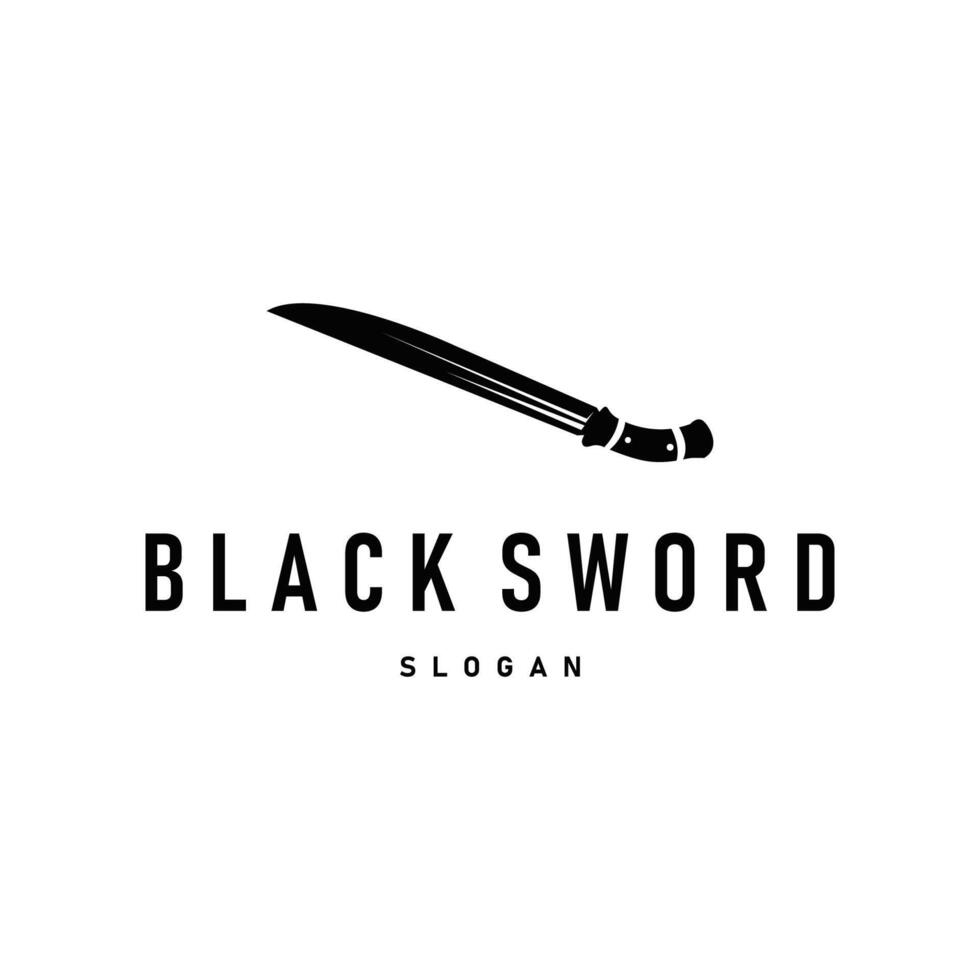 sword logo design cutting with a simple black silhouette, illustration of a sword symbol template for a product or business brand vector