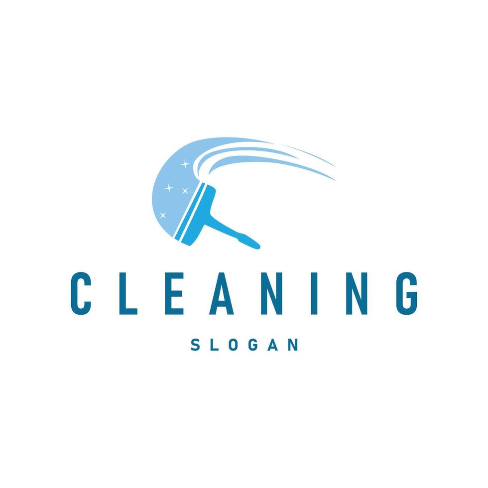 cleaning service logo design simple minimalist concept cleaning tools illustration vector