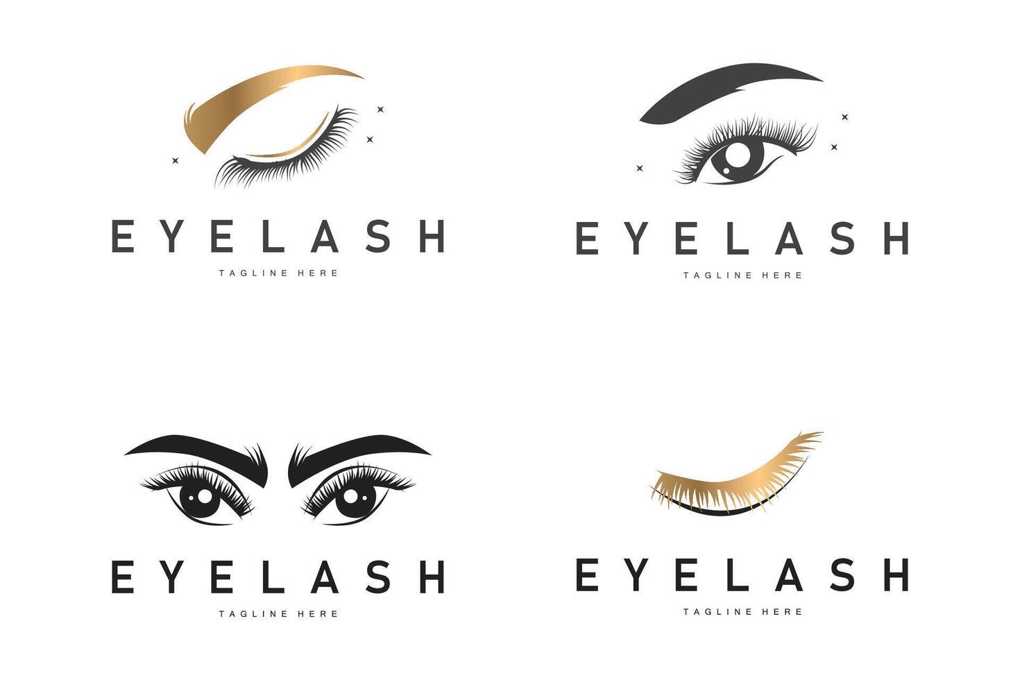 simple black silhouette design eyelash logo the face with a template concept for salon, spa, cosmetic shop or other business vector