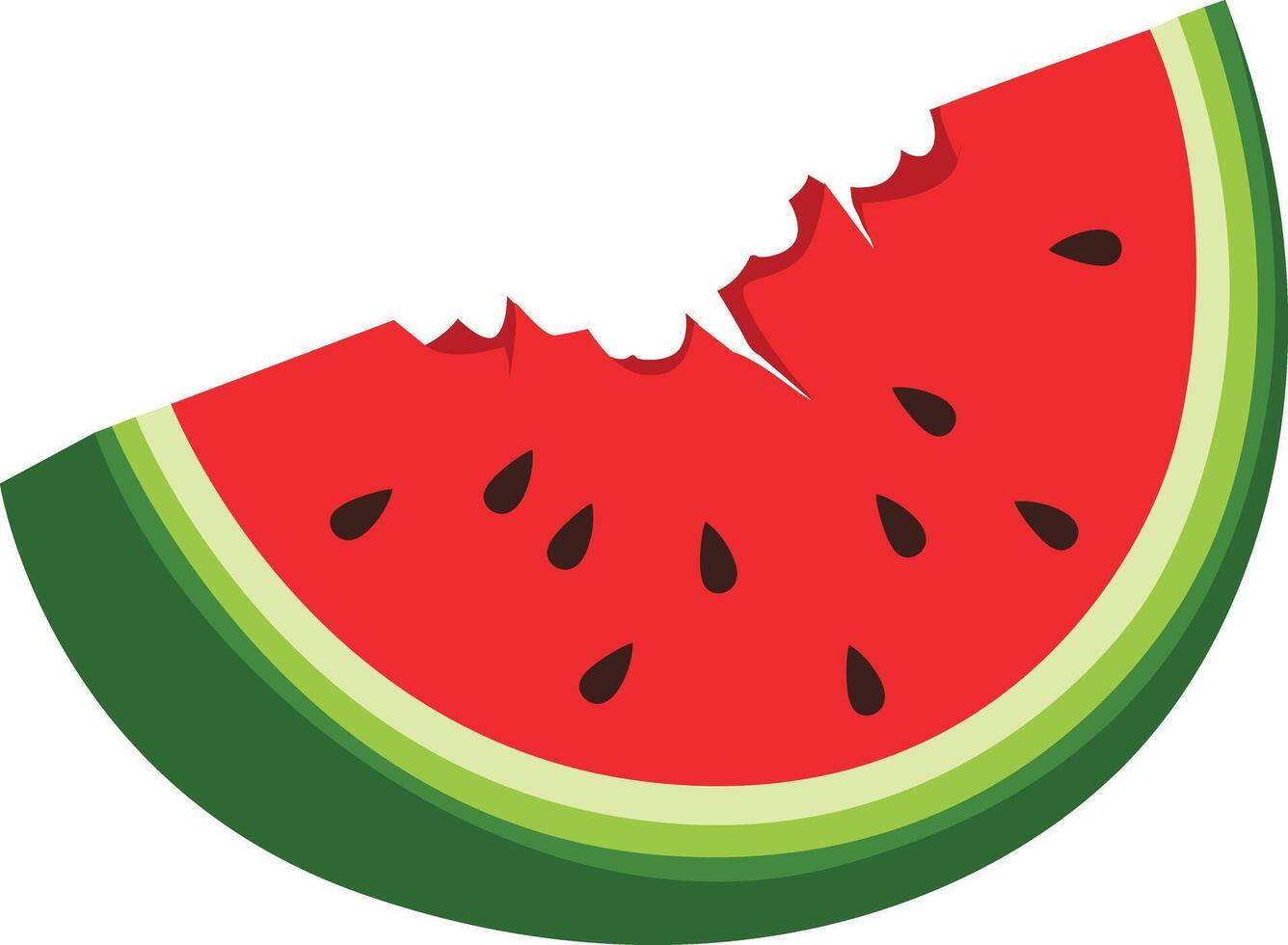 Slice of watermelon isolated on a transparent background vector