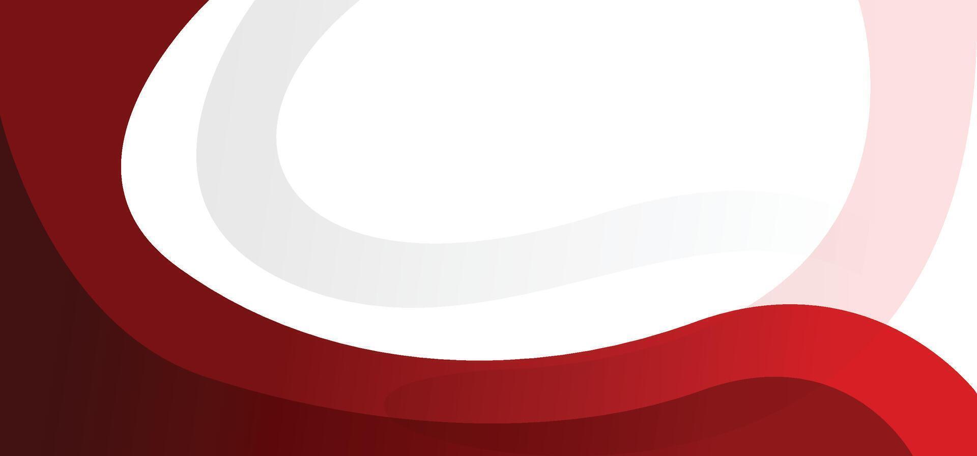 Modern red abstract curve gradient on a white background with copy space vector