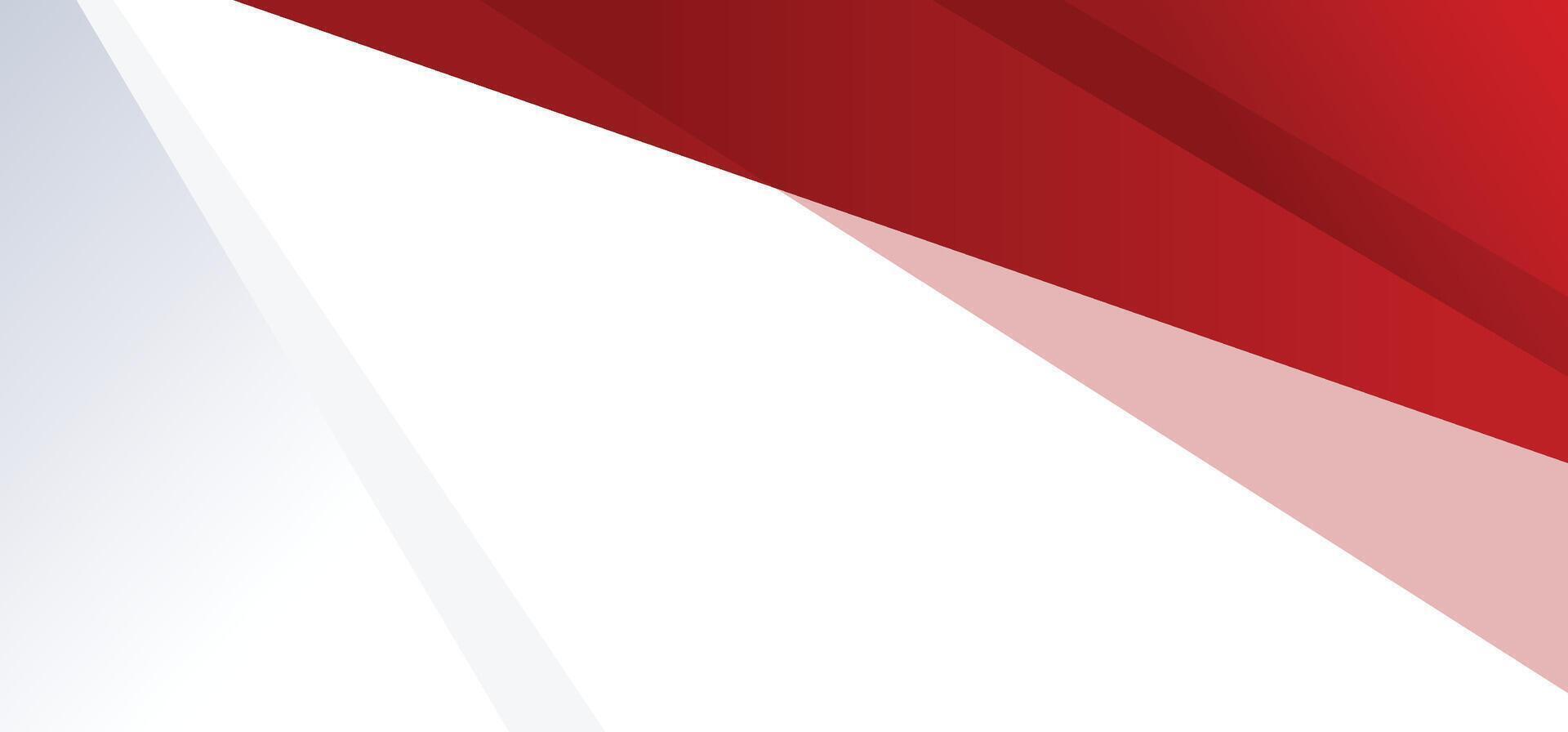 Modern red and white abstract banner background with copy space vector