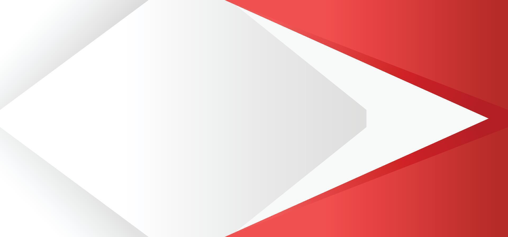 Red white abstract horizontal banner background with copy space vector