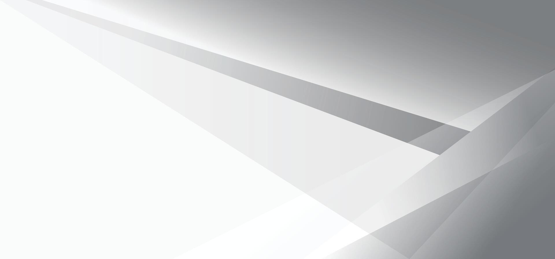 Gray and white abstract banner background. Minimal triangle geometric shapes and copy space for design vector