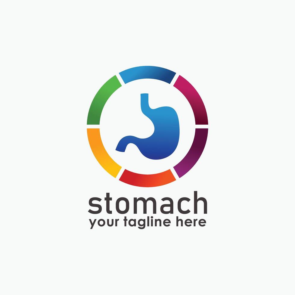 stomach and technology logo concept, health logo template, medical logo vector