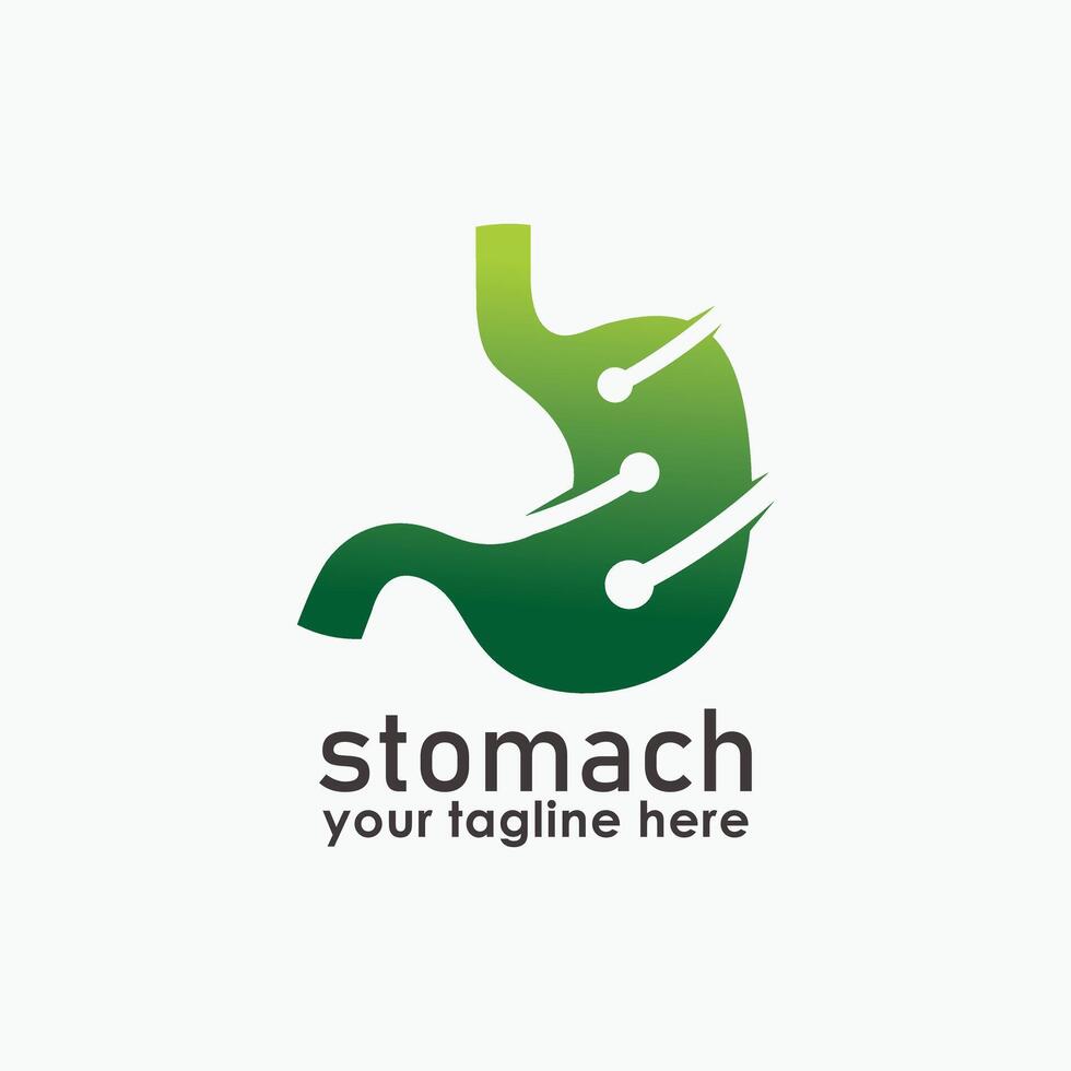stomach and technology logo concept, health logo template, technology icon design vector