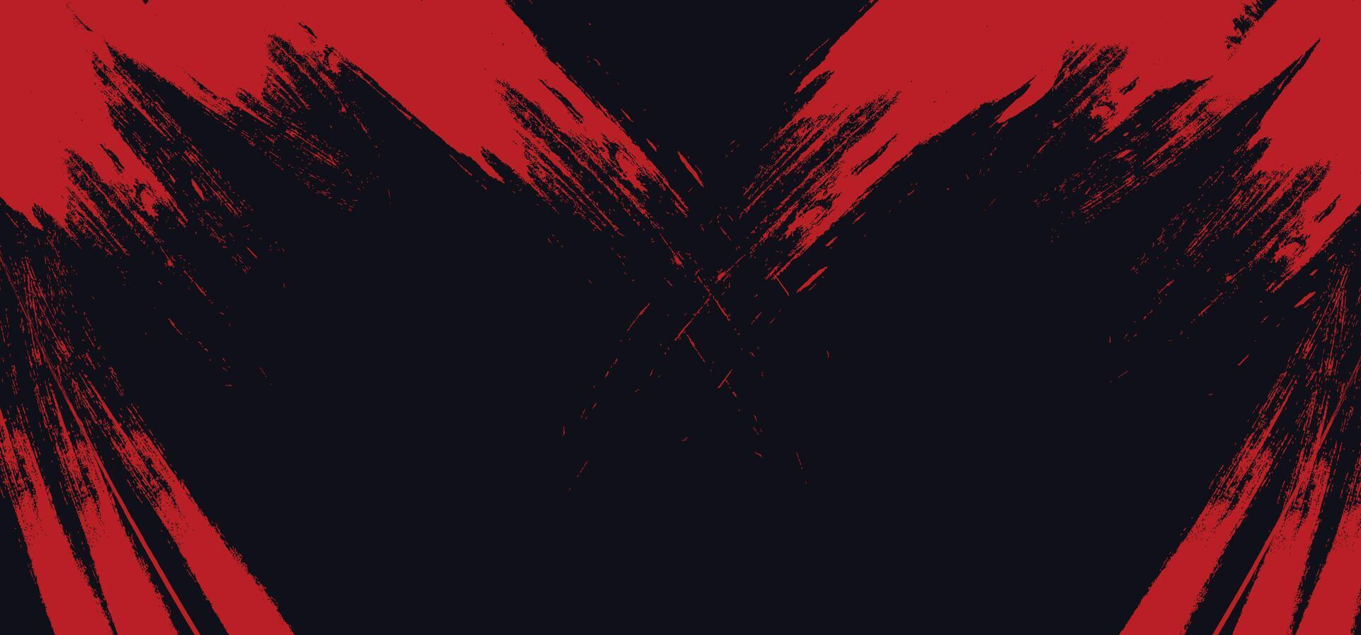 Red grunge texture border on black background with copy space vector