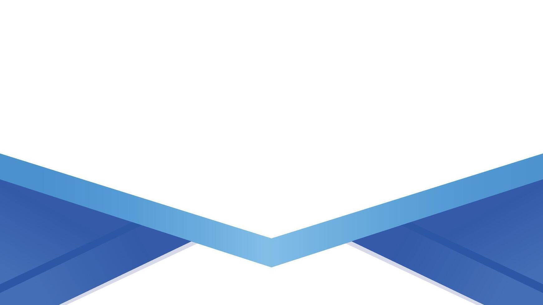 Minimal blue white abstract geometric banner background, blue geometric border on white background vector