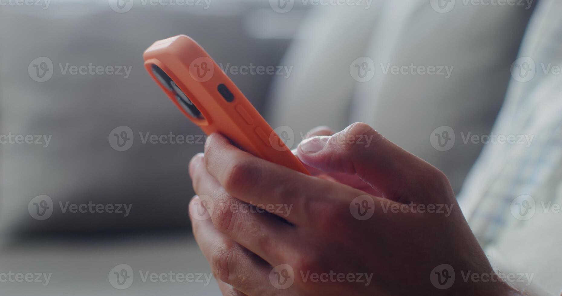 Close-up of a mobile phone with three cameras photo