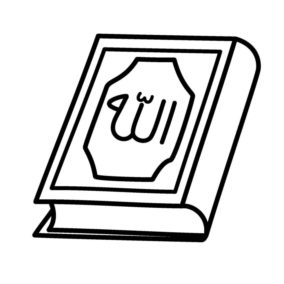 holy quran coloring outline vector