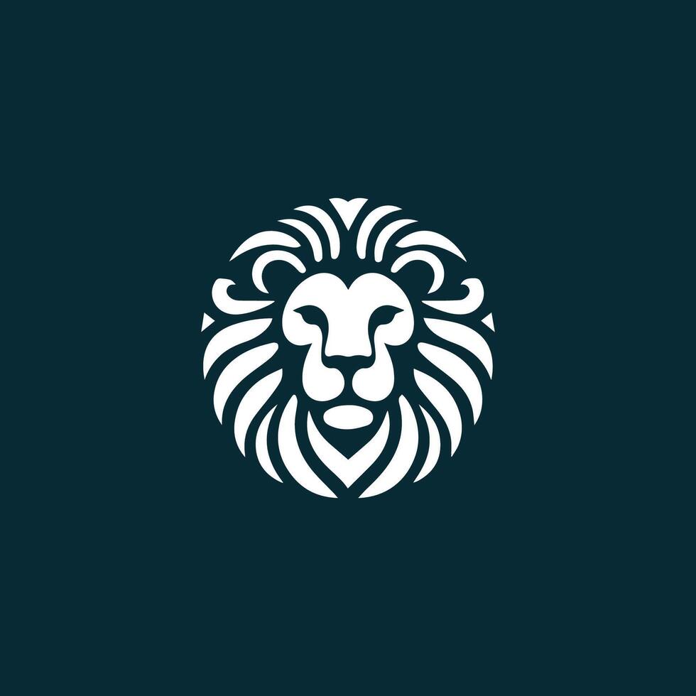 brave lion head logo design vector