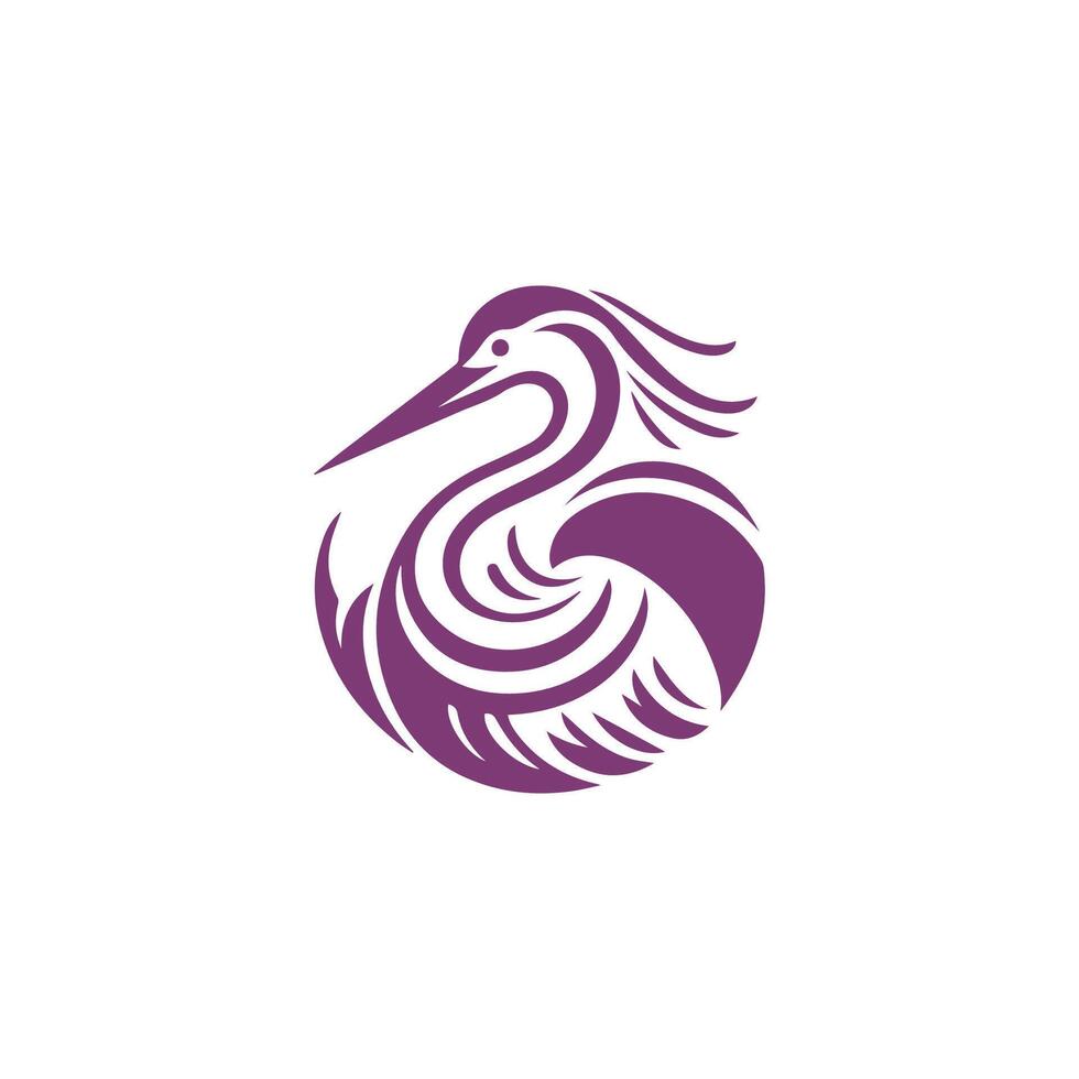 Artistic Heron Logo vector