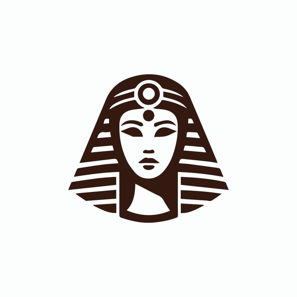 an egyptian woman's face is shown in a logo vector