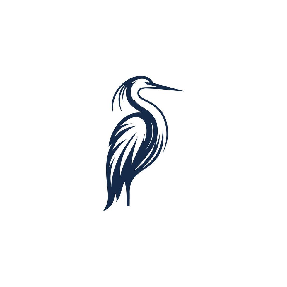 a heron is standing on a white background vector
