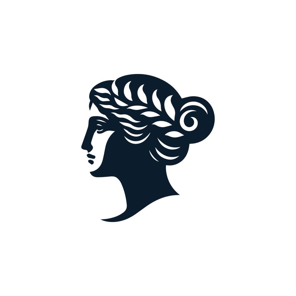 a woman's head with a braid in it vector
