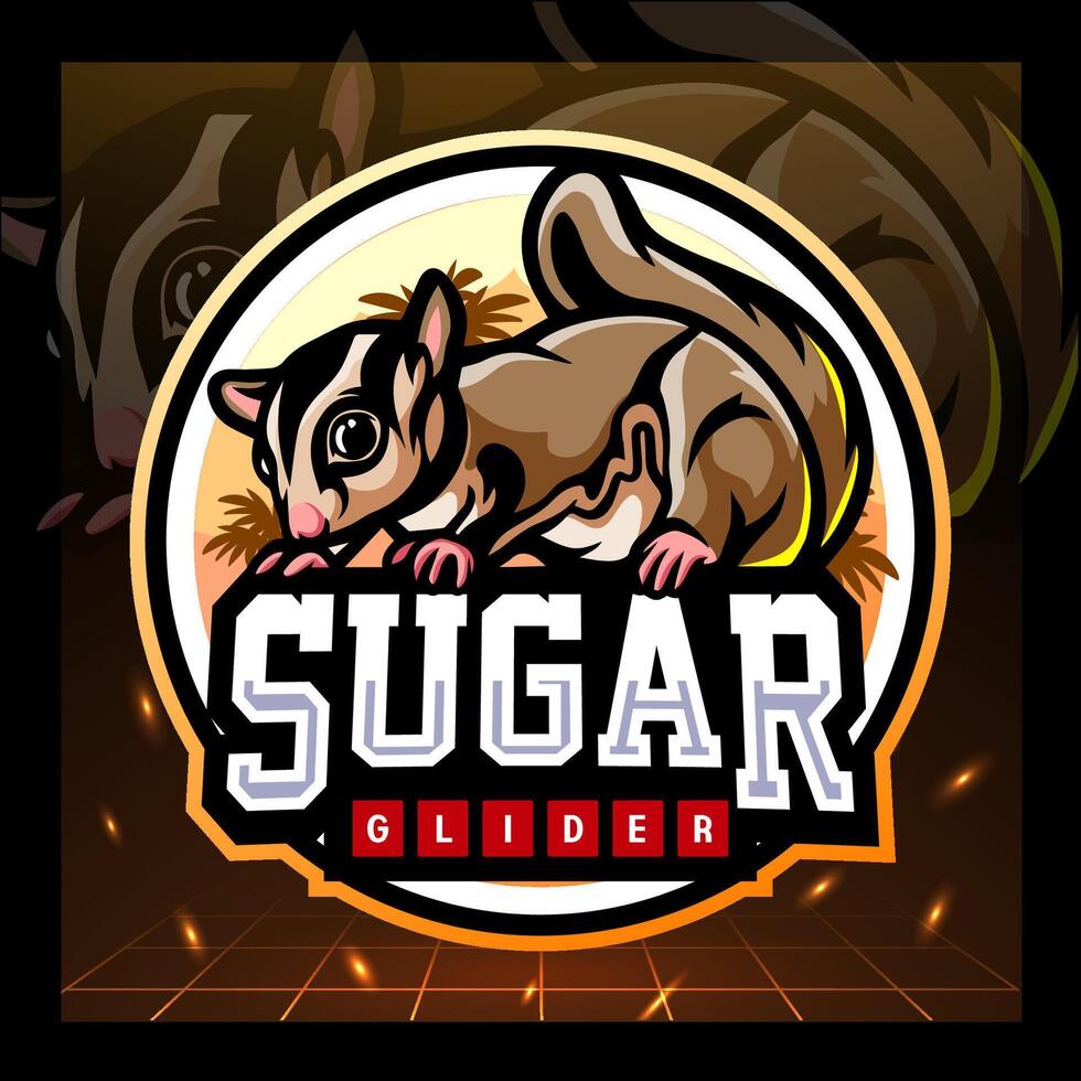 Joy Sugar glider mascot. esport logo design vector