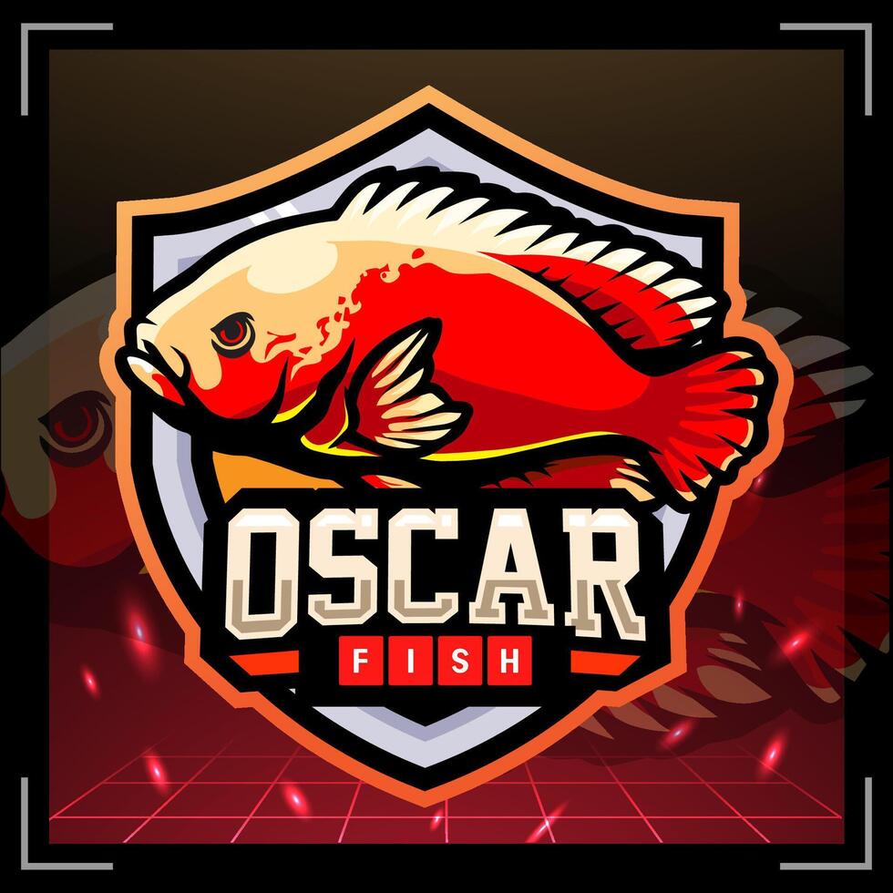 Red Oscar fish mascot esport logo design vector