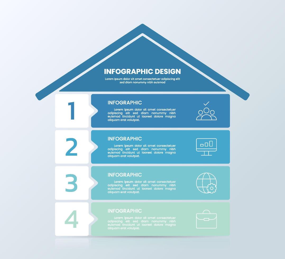 Infographic Design Four Steps to Success vector