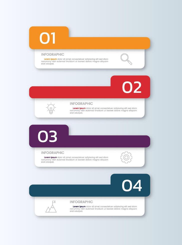 Four-Step Infographic for Business Process and Data Visualization vector