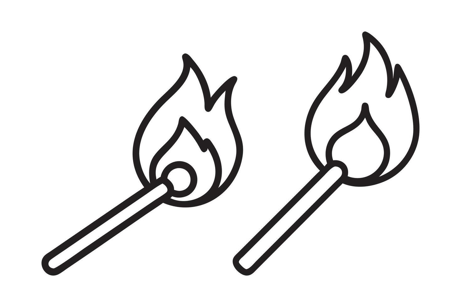 Burning Matches Outline , Burning matchstick icon design. Matchstick icon. isolated on white background. illustration vector