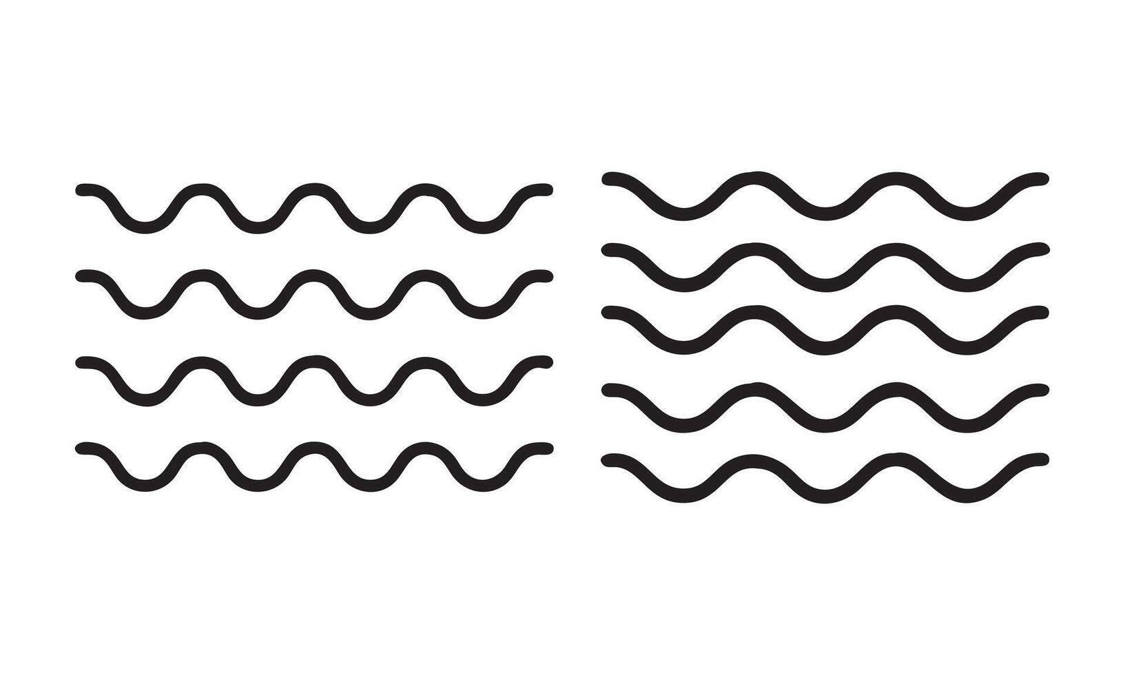 Abstract Wavy Lines and Wave Icons vector