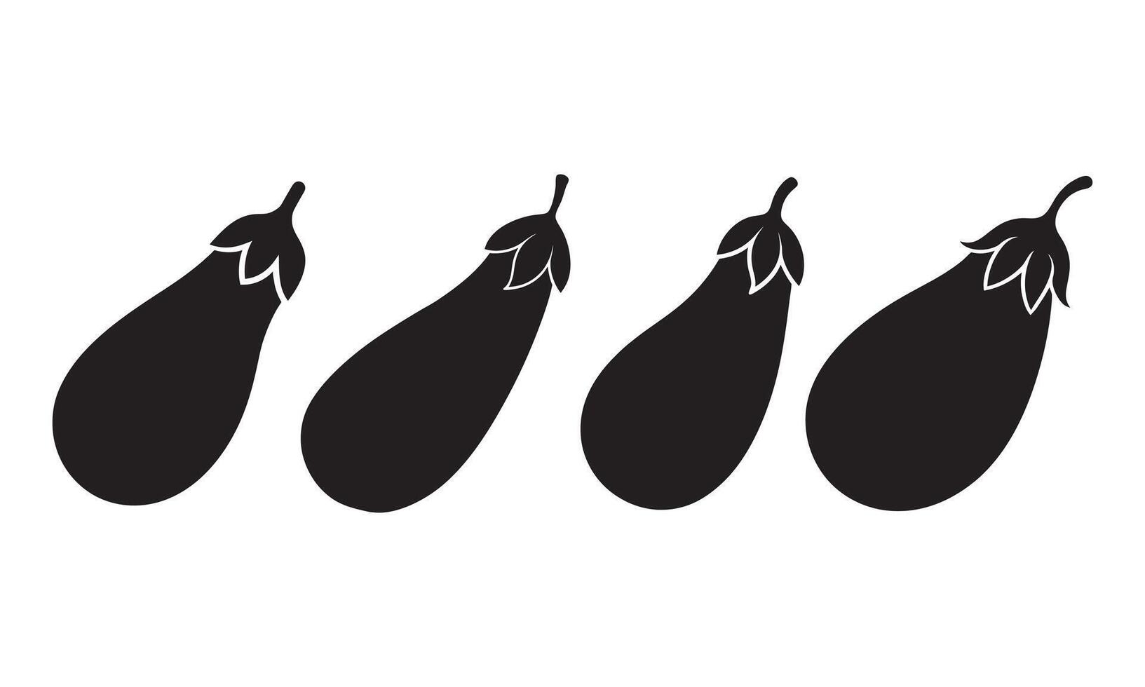 Eggplant icons, Simple Eggplant Silhouettes Against a White Background vector