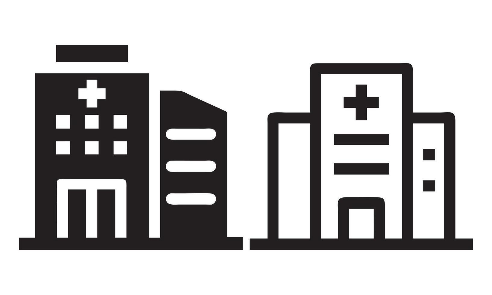 Hospital Building Icons, Creative hospital building icon . Icon design of flat style vector