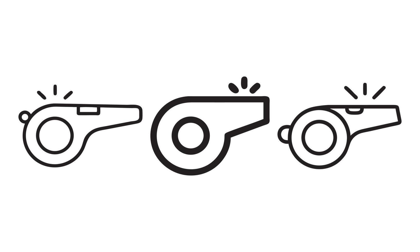 Whistle Outline Icons, Sport, Referee, Coach vector