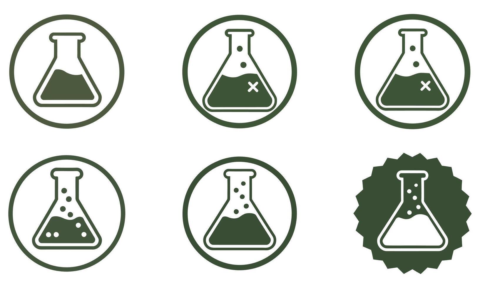 Beaker and Test Tube Icons, Chemical-Free Symbols vector