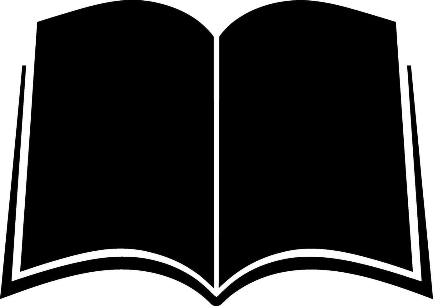 Open book silhouette icon isolated on white background vector