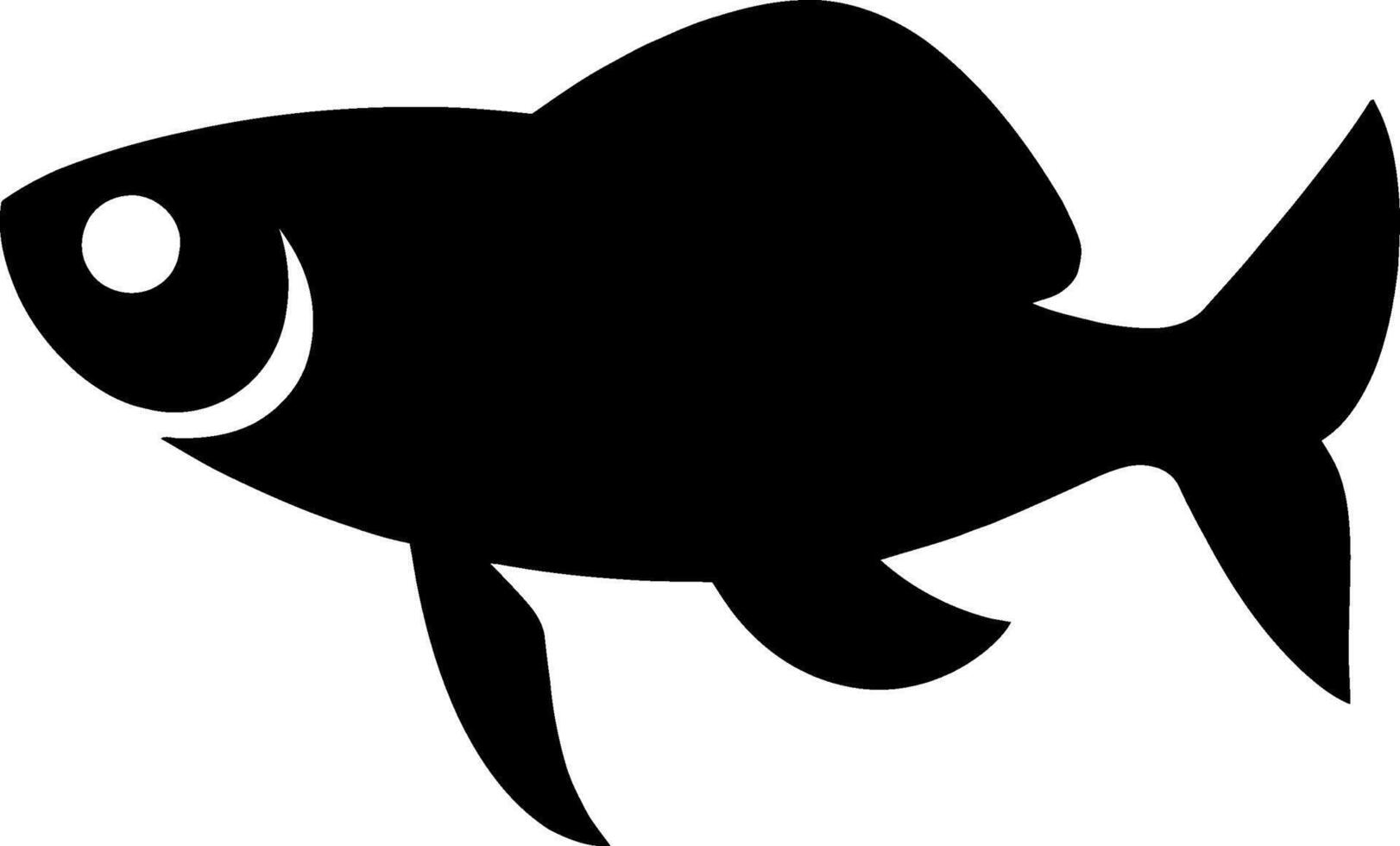 Simple fish silhouette icon isolated on white background. vector