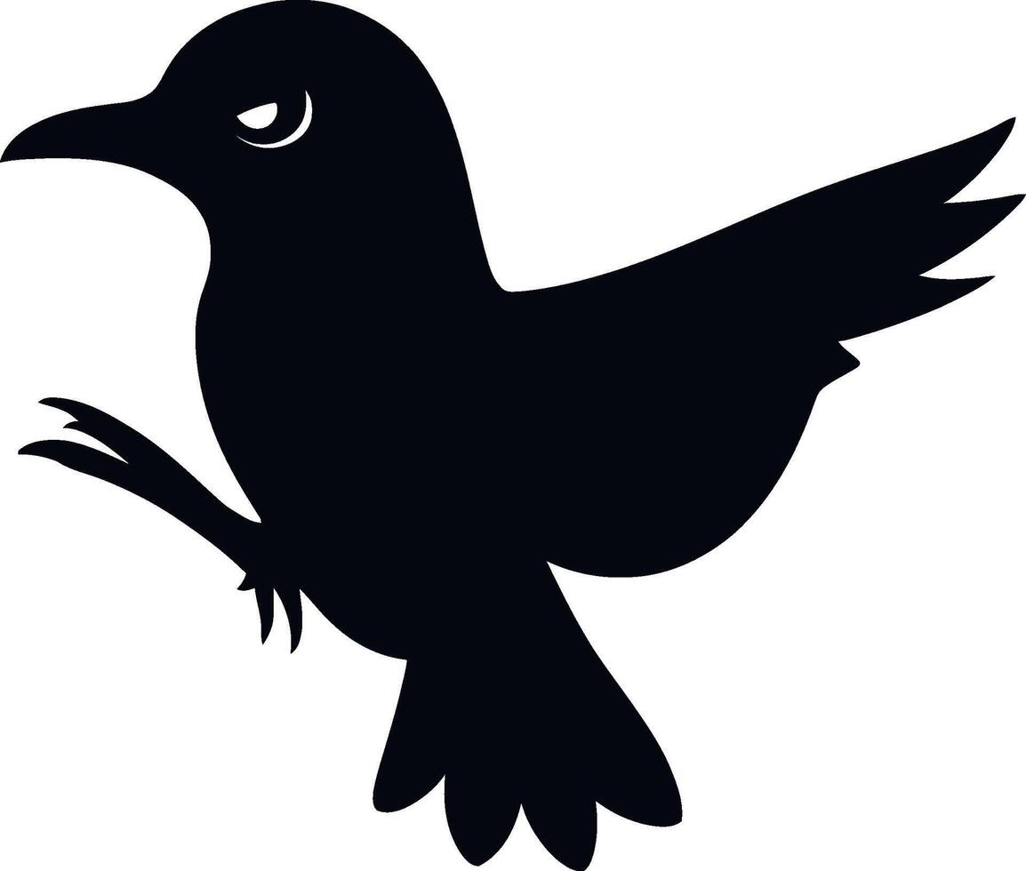 Simple bird silhouette graphic isolated on white background vector