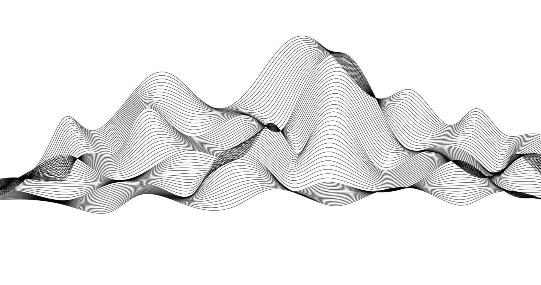 black geography mountain Abstract wave on a white background illustration vector