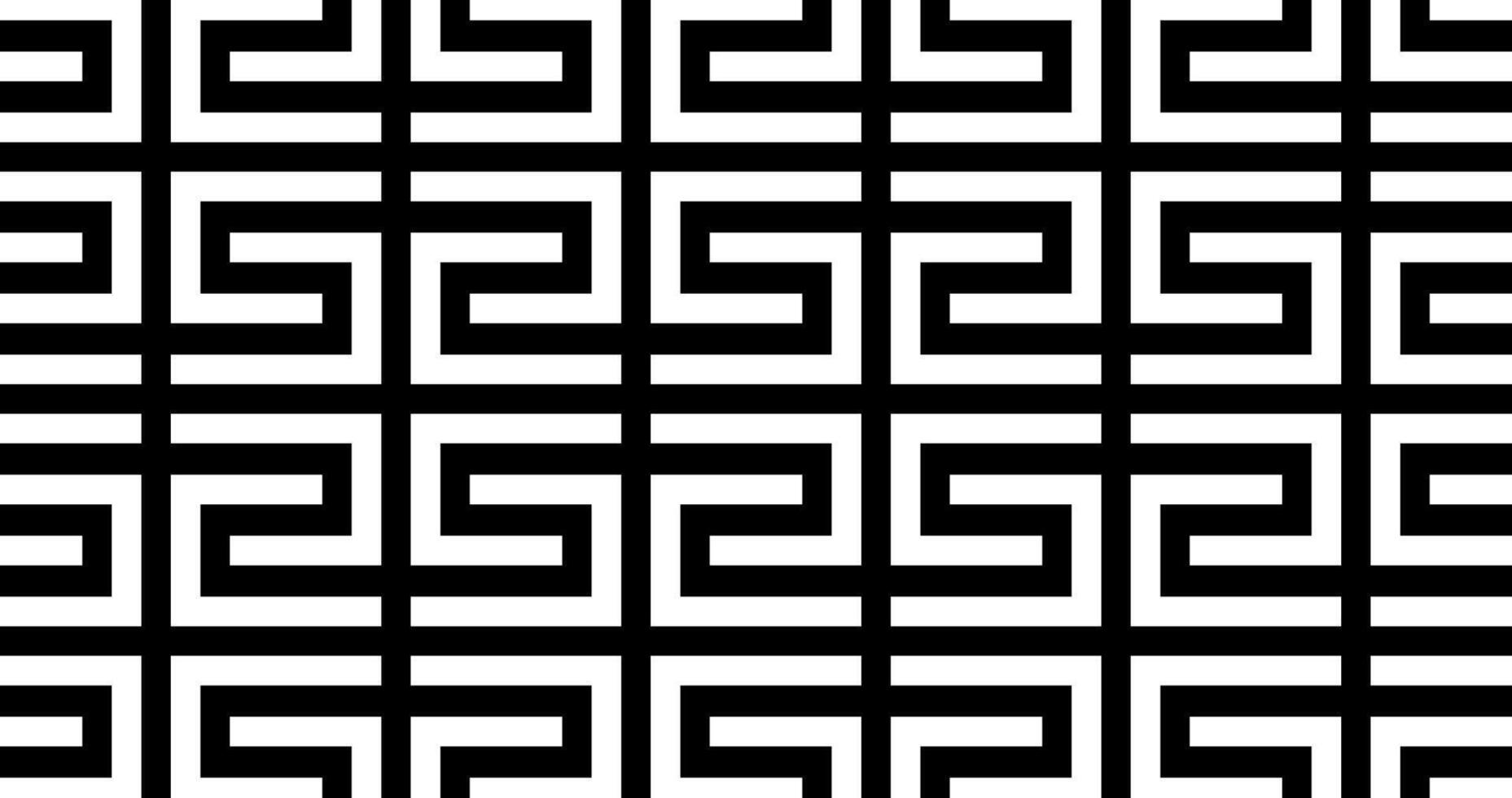 Seamless Complex maze Geometry puzzle Black and white pattern background vector