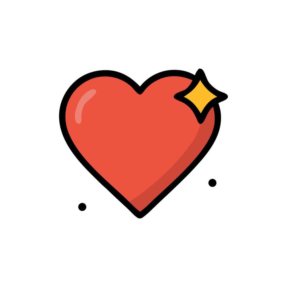 Saving lives icon with a red heart and yellow star for hope and resilience. Suitable for healthcare or charity designs. vector